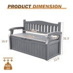 Devoko 80 Gallon Lockable Storage Bench – Grey