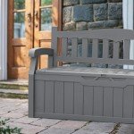 Devoko 80 Gallon Lockable Storage Bench – Grey