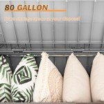 Devoko 80 Gallon Lockable Storage Bench – Grey