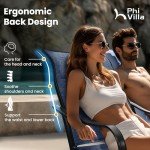 PHI VILLA Outdoor Dining Set for 6 with Swivel Chairs