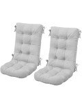 Gray Memory Foam Rocking Chair Cushions - Set of 2