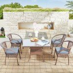 Dark Grey Waterproof Outdoor Chair Cushion Set of 4