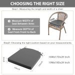 Dark Grey Waterproof Outdoor Chair Cushion Set of 4