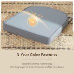 Dark Grey Waterproof Outdoor Chair Cushion Set of 4