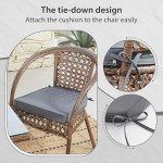 Dark Grey Waterproof Outdoor Chair Cushion Set of 4