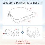 Waterproof Patio Chair Cushions Set of 4