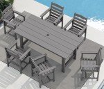 7-Piece Outdoor Dining Table Set with Umbrella Hole
