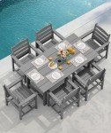 7-Piece Outdoor Dining Table Set with Umbrella Hole