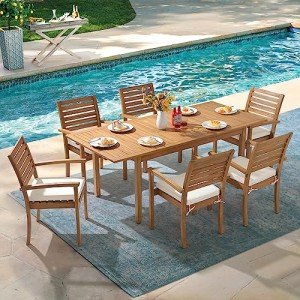 Orange-Casual 7-Piece Patio Dining Set
