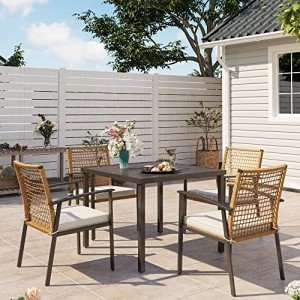 5-Piece Wicker Outdoor Patio Dining Set