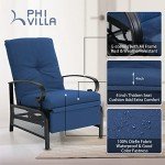 PHI VILLA Oversized Outdoor Recliner Chairs - Set of 2