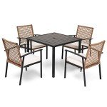 5-Piece Wicker Outdoor Patio Dining Set