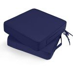 Gentian Blue Waterproof Patio Chair Cushions - Set of 2
