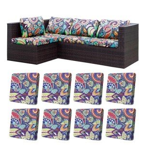 8-Piece Stretch Outdoor Cushion Cover Set