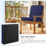 Gentian Blue Waterproof Patio Chair Cushions - Set of 2