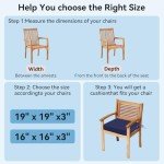 Gentian Blue Waterproof Patio Chair Cushions - Set of 2