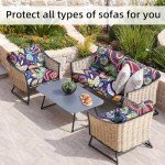 8-Piece Stretch Outdoor Cushion Cover Set