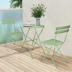 Sage Green 3-Piece Folding Bistro Set