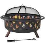 Sunnydaze 36-Inch Black Steel Wood Fire Pit