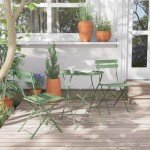 Sage Green 3-Piece Folding Bistro Set