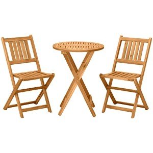 Acacia Wood 3-Piece Bistro Set for Patio