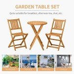 Acacia Wood 3-Piece Bistro Set for Patio