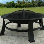 30" Black Outdoor Fire Pit with Screen & Cover