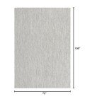 Light Gray/Ivory Flatweave Area Rug - 6' x 9
