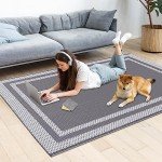 Reversible Outdoor Patio Rug - 4'x 6' White/Gray