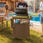 YITAHOME Outdoor Grill Cart with Storage Drawer