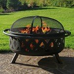 Sunnydaze 36-Inch Black Steel Wood Fire Pit