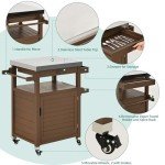 YITAHOME Outdoor Grill Cart with Storage Drawer