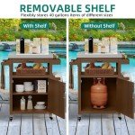 YITAHOME Outdoor Grill Cart with Storage Drawer