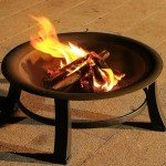 30" Black Outdoor Fire Pit with Screen & Cover