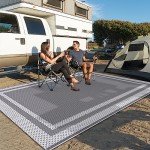 Reversible Outdoor Patio Rug - 4'x 6' White/Gray
