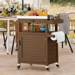 YITAHOME Outdoor Grill Cart with Storage Drawer