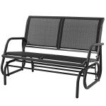 KROFEM Outdoor Glider Bench with High Backrest