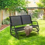 KROFEM Outdoor Glider Bench with High Backrest