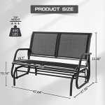 KROFEM Outdoor Glider Bench with High Backrest