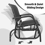 KROFEM Outdoor Glider Bench with High Backrest