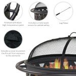 Sunnydaze 36-Inch Black Steel Wood Fire Pit