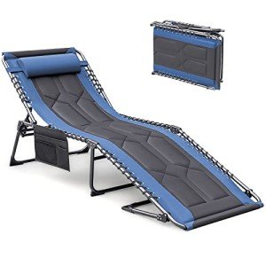 Devoko Portable Padded Folding Outdoor Lounge Chair