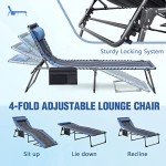 Devoko Portable Padded Folding Outdoor Lounge Chair