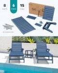 Adjustable Patio Chaise Lounge Chair Set of 2