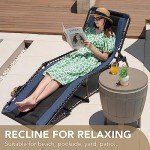 Devoko Portable Padded Folding Outdoor Lounge Chair