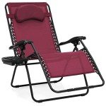 Oversized Zero Gravity Patio Lounge Chair - Burgundy