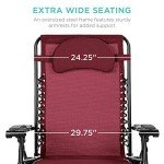 Oversized Zero Gravity Patio Lounge Chair - Burgundy