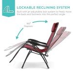 Oversized Zero Gravity Patio Lounge Chair - Burgundy