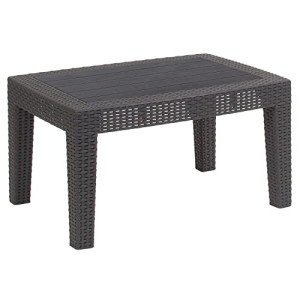 Dark Gray Faux Rattan Coffee Table by Flash Furniture