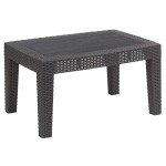 Dark Gray Faux Rattan Coffee Table by Flash Furniture